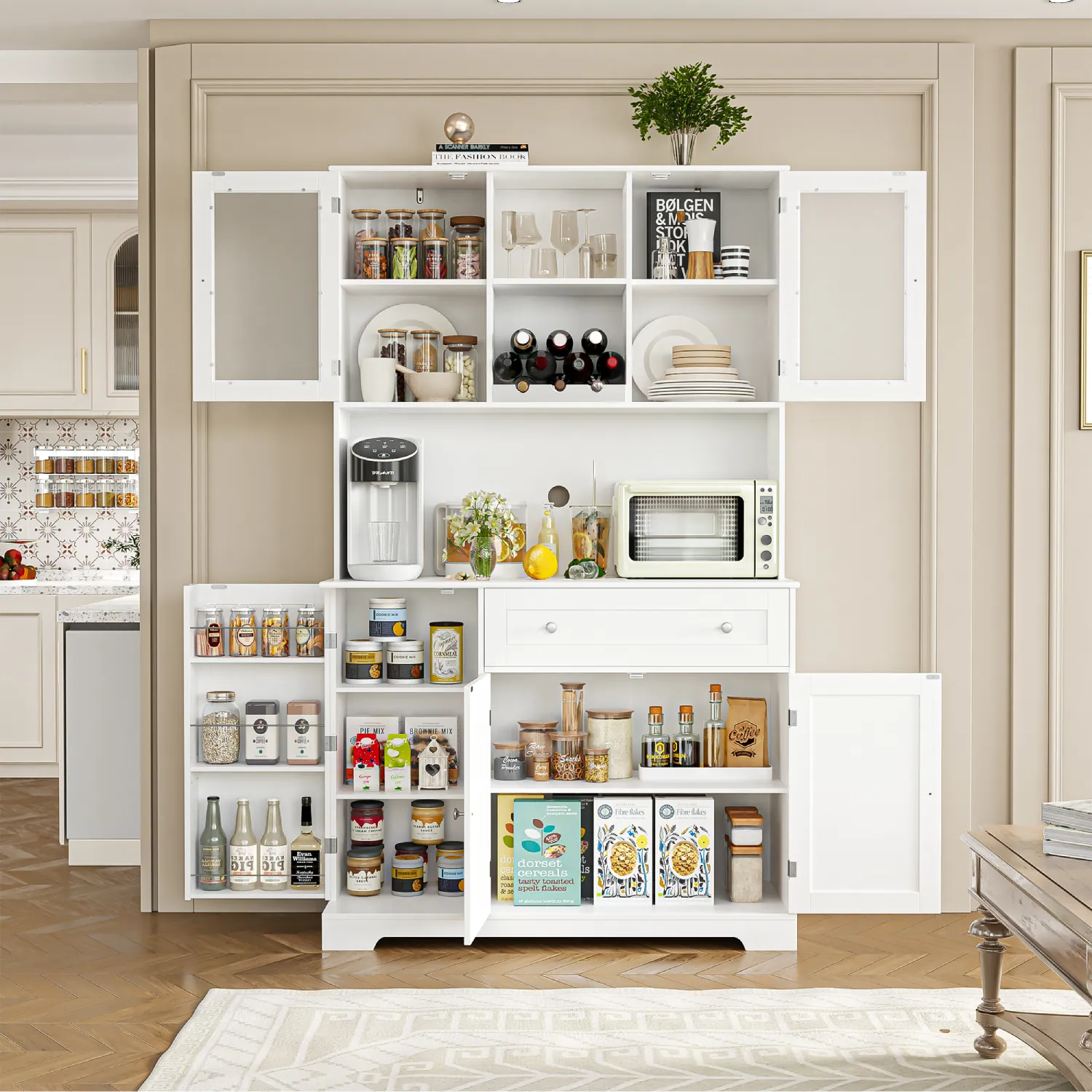 A HOSTACK pantry cabinet in a working kitchen