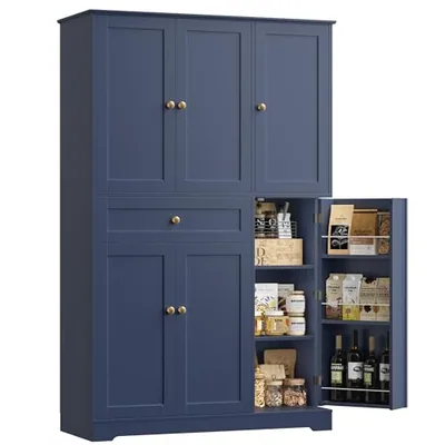 41″ Kitchen Pantry Cabinet, Blue (HS-87YVB)