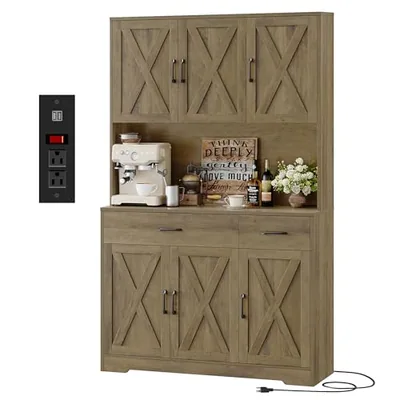 41″ Kitchen Pantry Cabinet, Brown