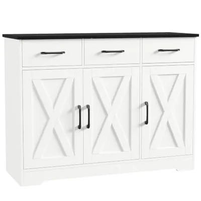 43″ Sideboard with Coffee Bar, White (HS-41SNG)