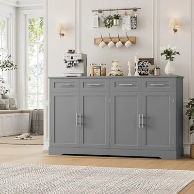 60″ Sideboard Buffet Cabinet, Grey
