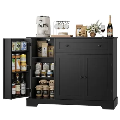 41″ Sideboard with Coffee Bar, Black