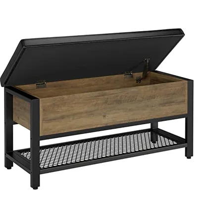 40″ Entryway Storage Bench, Brown