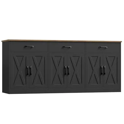 71″ Sideboard Buffet Cabinet, Black