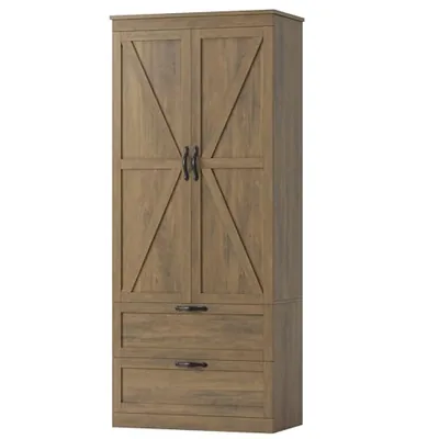 30″ Kitchen Pantry Cabinet, Brown