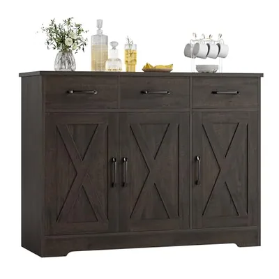 43″ Sideboard with Coffee Bar, Brown (HS-L2Y3D)