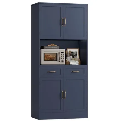 32″ Kitchen Pantry Cabinet, Blue (HS-ZZ9R1)