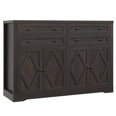 55″ Sideboard Buffet Cabinet, Brown