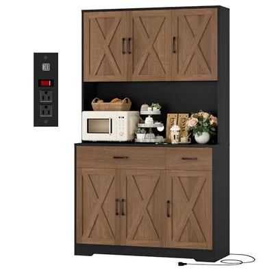 42″ Kitchen Pantry Cabinet, Brown