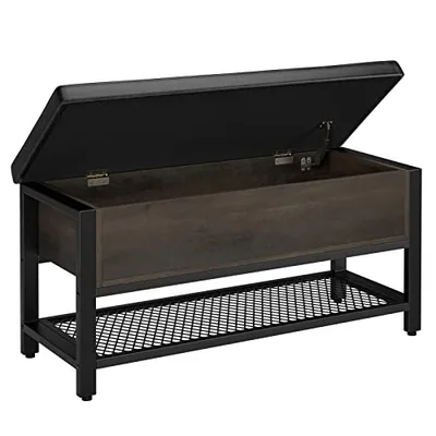 39″ Entryway Storage Bench, Brown