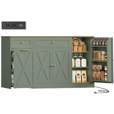 60″ Sideboard with Coffee Bar, Green