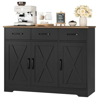 43″ Sideboard with Coffee Bar, Black