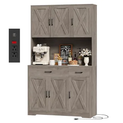 42″ Kitchen Pantry Cabinet, Grey