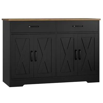 47″ Sideboard Buffet Cabinet, Black