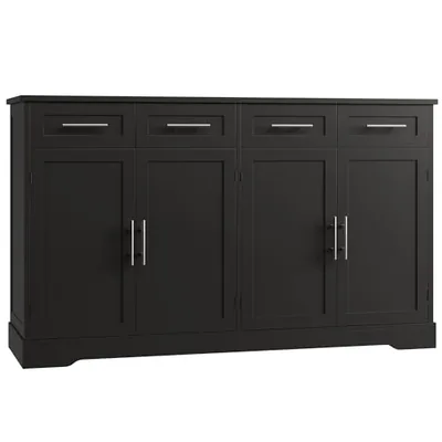 60″ Sideboard Buffet Cabinet, Black