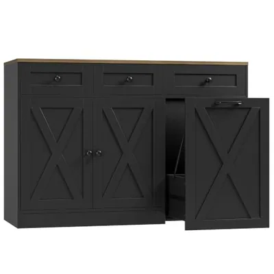 47″ Trash Can Cabinet, Black