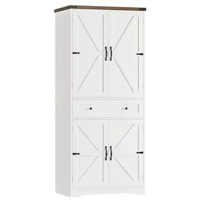 30″ Kitchen Pantry Cabinet, White (71″ tall)