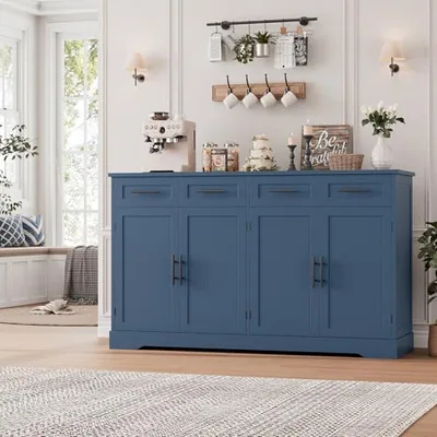 60″ Sideboard Buffet Cabinet, Blue (HS-25VDQ)
