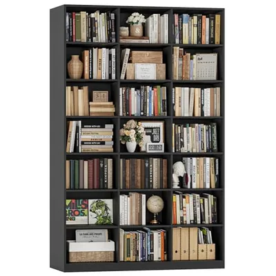 47″ Triple Wide Bookshelf, Black
