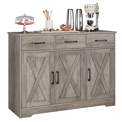 43″ Sideboard with Coffee Bar, Grey