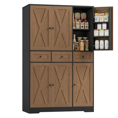 43″ Kitchen Pantry Cabinet, Brown