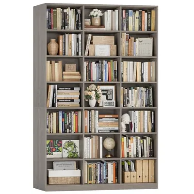 47″ Triple Wide Bookshelf, Grey