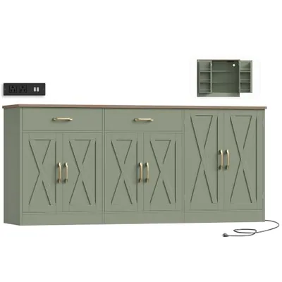 71″ Sideboard with Coffee Bar, Green